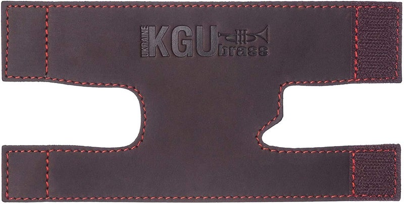 KGUBrass Trumpet valve guard by KGUBrass is the leather trumpet valve protector made of luxurious mild and thick material; use as protection from corrosion, scratches and stains (Brown (Red thread)) - Image 1